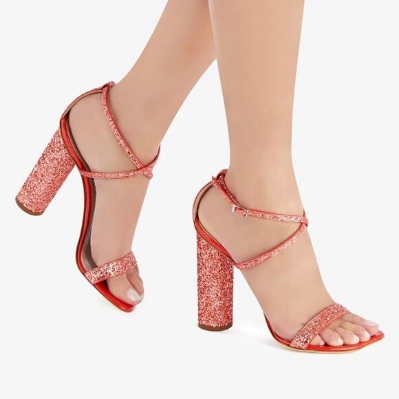 Giuseppe Zanotti Block-Heel Glitter Sandals size 38 - Picture 2 of 12